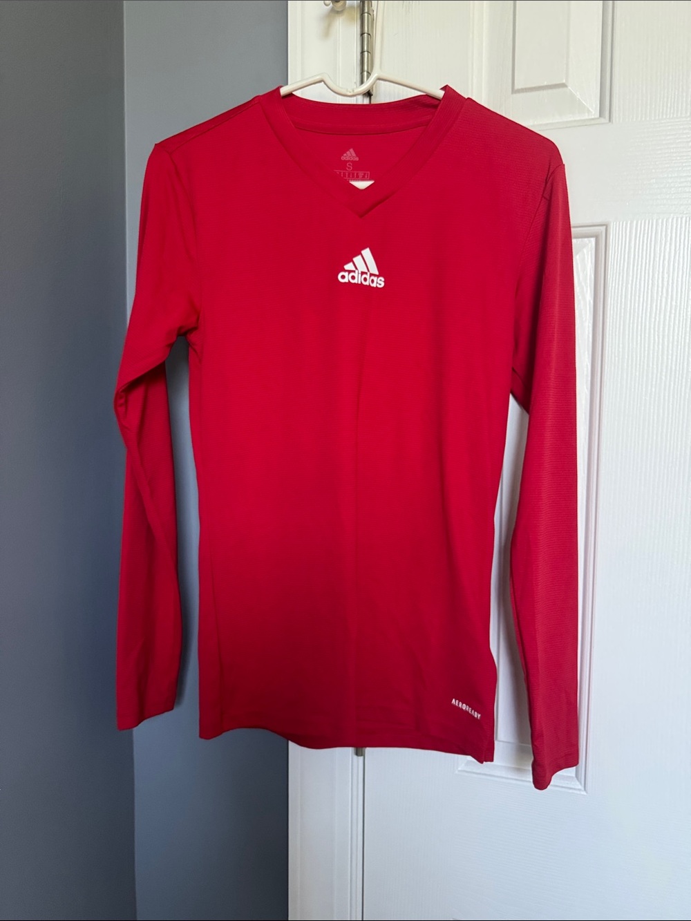 adidas Red Long-Sleeve Mens’ Athletic Top